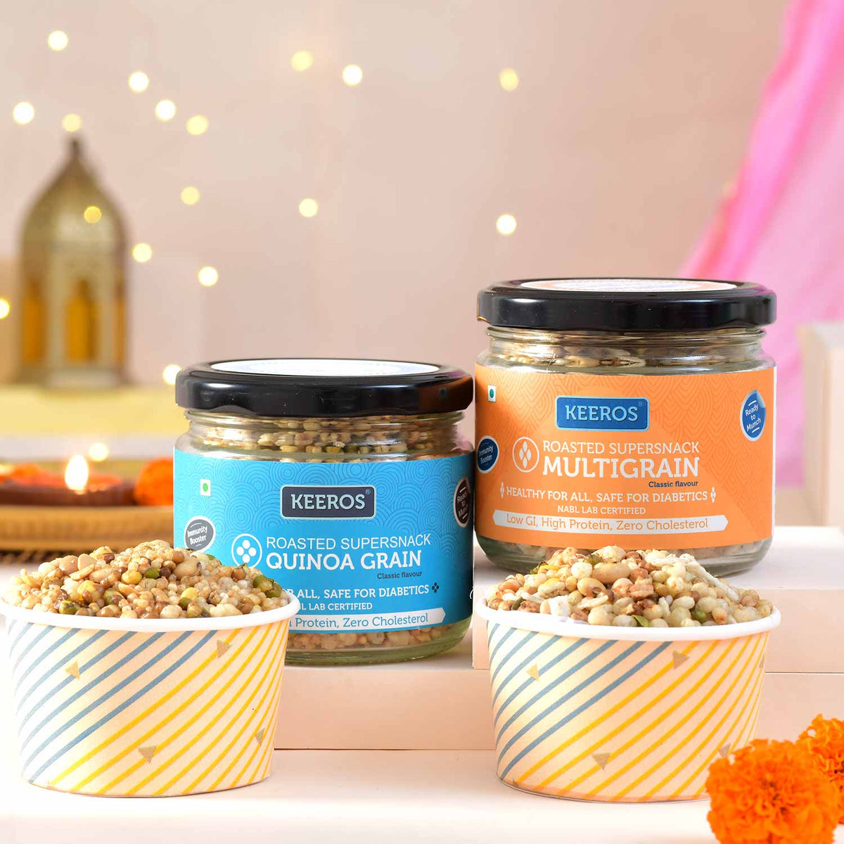 Keeros Bhai Dooj Gift Hamper for Brother with Roli Chandan Tikka Chawa ...