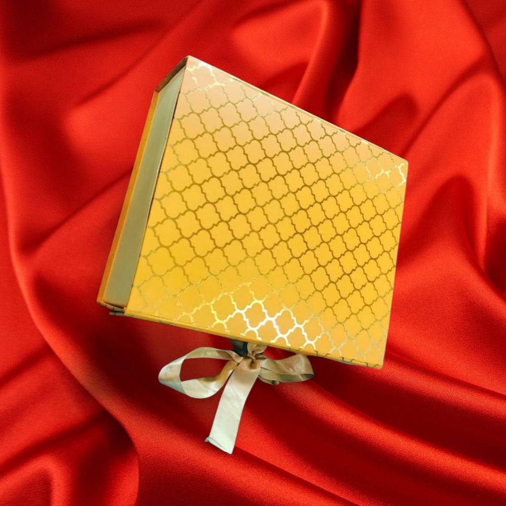 Healthy Customized Yellow/Peach Gift Hamper | Combo of Sweet & Salted, Tasty & Nutritious Snacks in a Premium Gift Hamper (Copy)