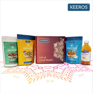 
                  
                    Load image into Gallery viewer, Keeros Healthy Gift Hamper for Birthday/Anniversary/Get Well Soon with Wishes Card | Combo of Sweet &amp;amp; Salted, Tasty &amp;amp; Nutritious Snacks &amp;amp; Drink in a Premium Gift Pack
                  
                