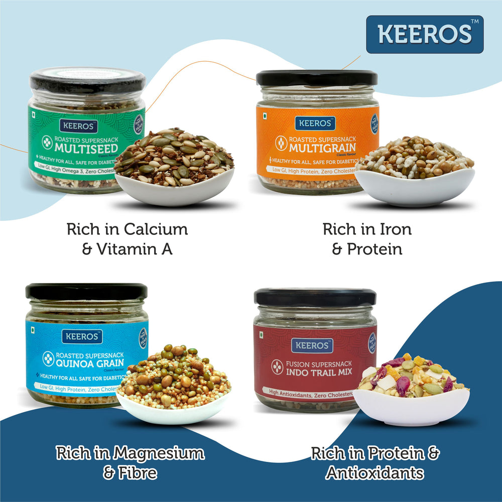 
                  
                    Load image into Gallery viewer, Keeros Healthy Gift Hamper for Birthday/Anniversary/Get Well Soon with Wishes Card: Variety of Sweet &amp;amp; Salted, Tasty &amp;amp; Nutritious Super Snacks in Beautiful Gift Box | Healthy Premium Gift Hamper
                  
                