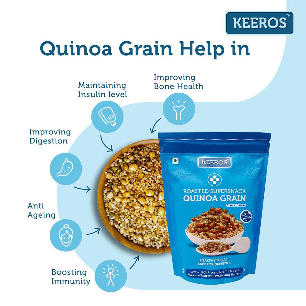 
                  
                    Load image into Gallery viewer, Lightly Spiced Quinoa Grain Healthy &amp;amp; Diabetic Friendly Roasted SuperSnack | Pack of 3x250g
                  
                